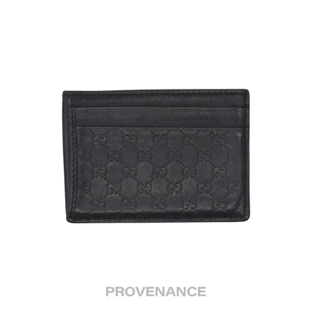 🔴 Gucci Card Holder Wallet - Black MicroGuccissima